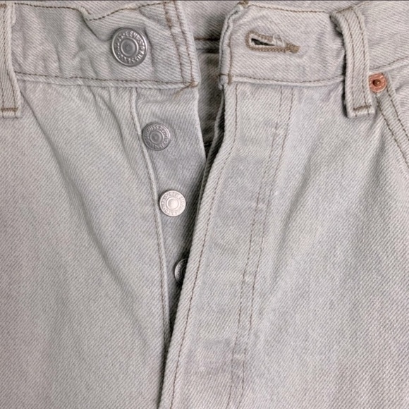 80’s LEVI’S 501 JEAN’S grey straight leg Sz 30x36 made in USA cotton high waist - Picture 8 of 14